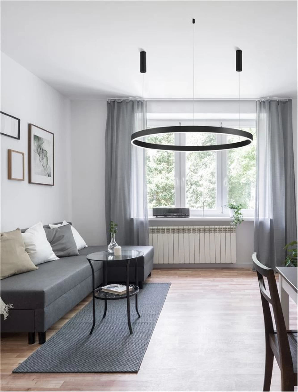 Lustra din Aluminiu Negru H250xL120cm IP20 72W 5250lm 3000k MOTIF