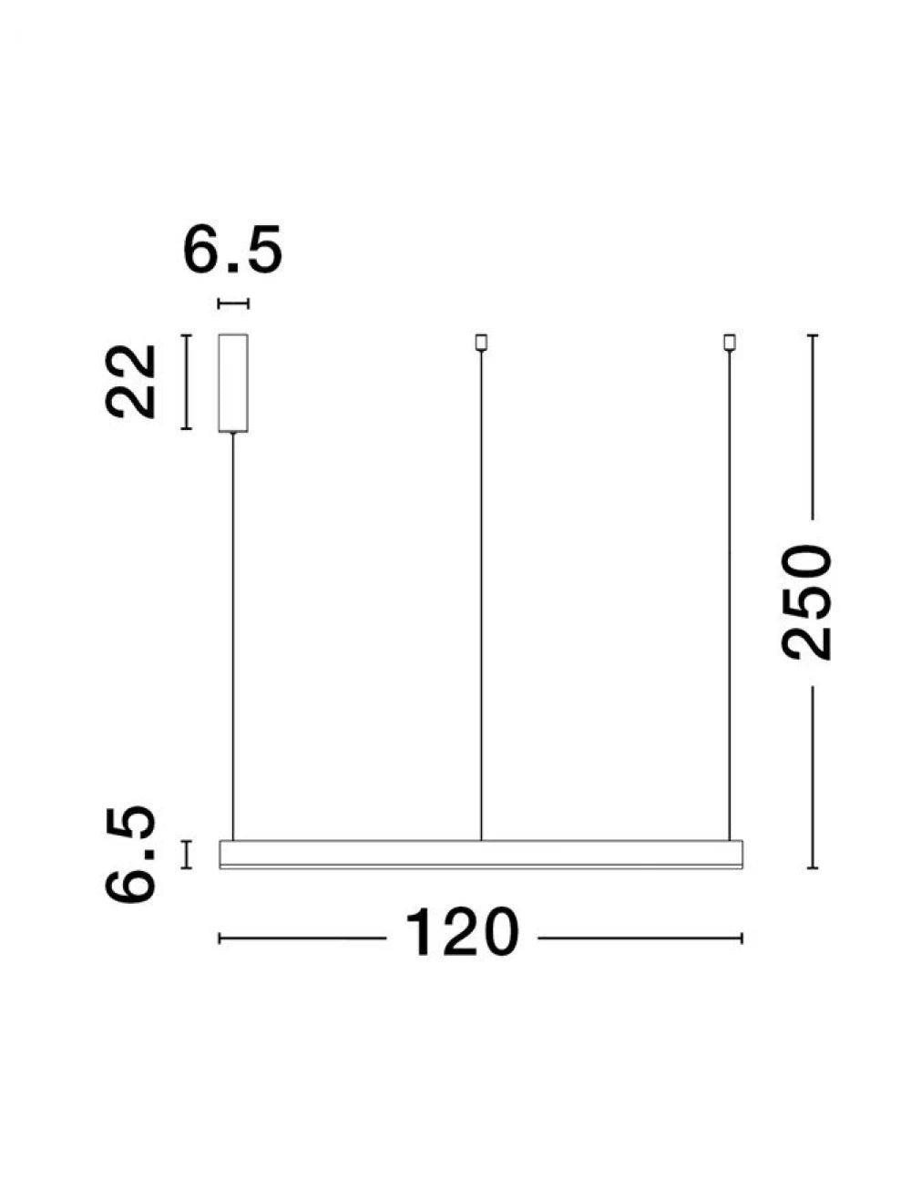 Lustra din Aluminiu Negru H250xL120cm IP20 72W 5250lm 2700-6000k MOTIF