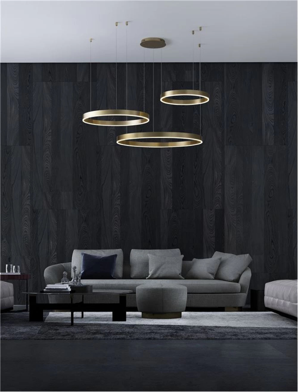 Lustra din Aluminiu auriu H250xL100cm IP20 140W 7840lm 3000k MOTIF