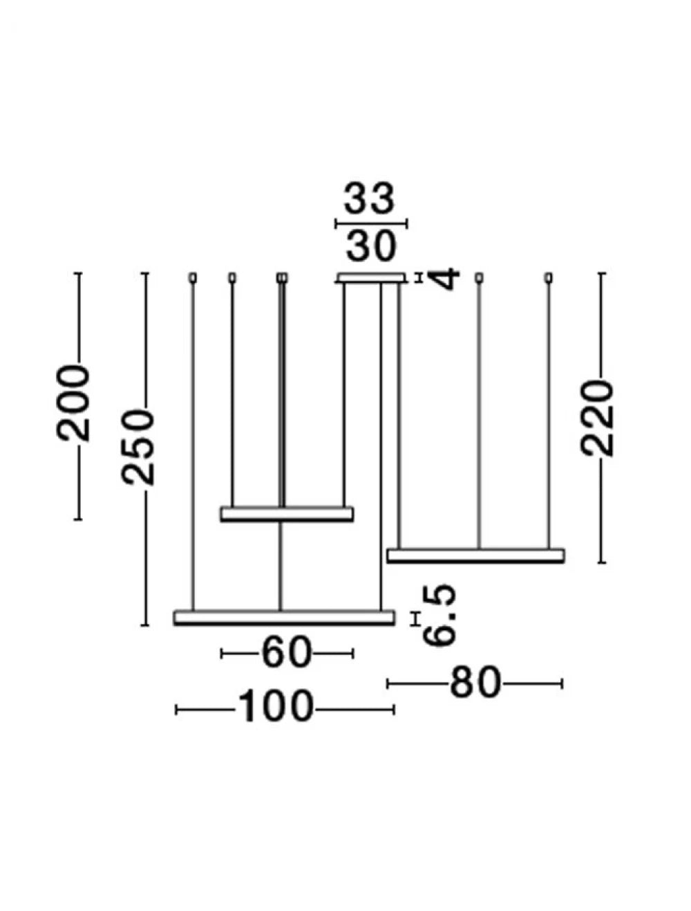 Lustra din Aluminiu auriu H250xL100cm IP20 140W 7840lm 3000k MOTIF