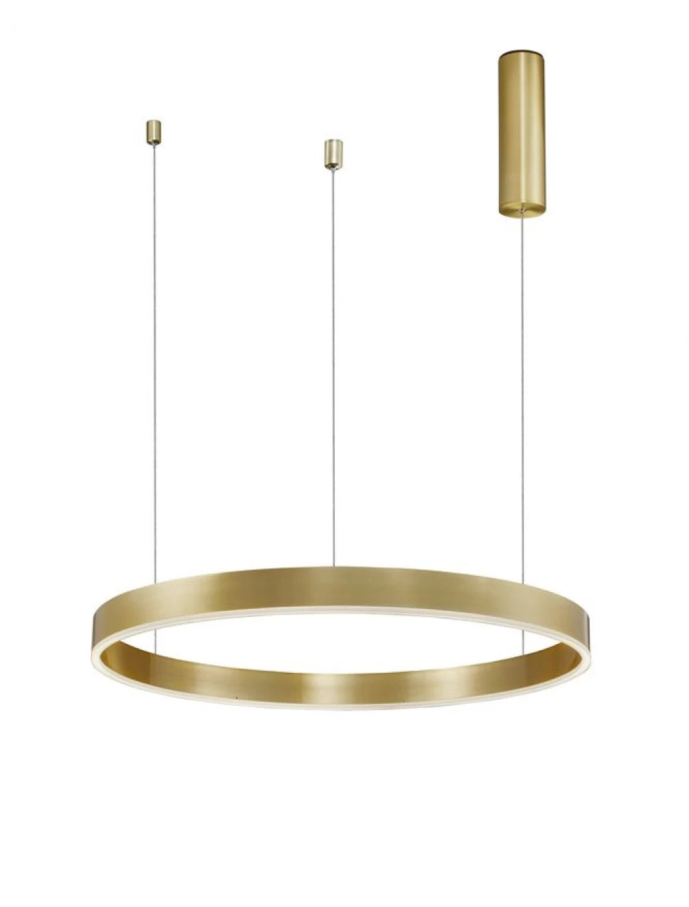 Lustra structura din Aluminiu Auriu si abajur din Acrilic Alb H200xL60cm IP20 40W 2943lm 3000k MOTIF