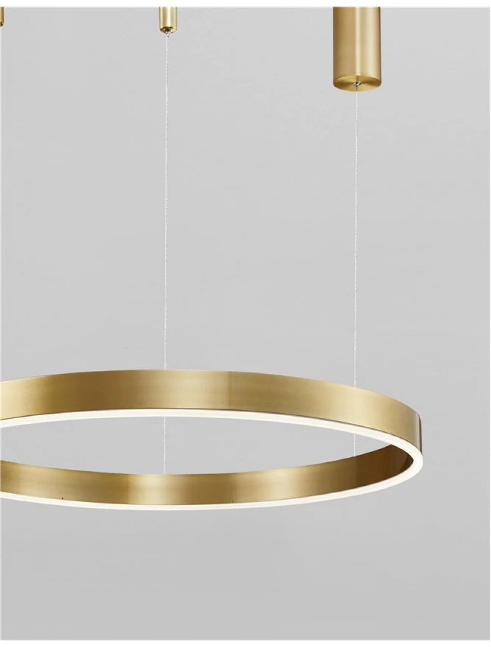 Lustra structura din Aluminiu Auriu si abajur din Acrilic Alb H200xL60cm IP20 40W 2943lm 3000k MOTIF