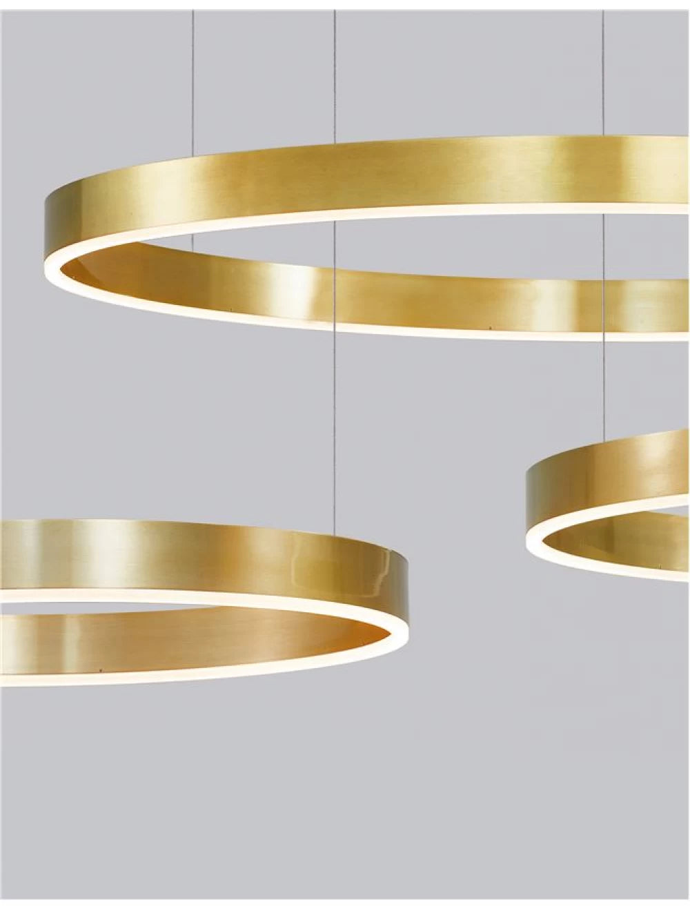 Lustra structura din Aluminiu Auriu si abajur din Acrilic Alb H200xL60cm IP20 40W 2943lm 3000k MOTIF