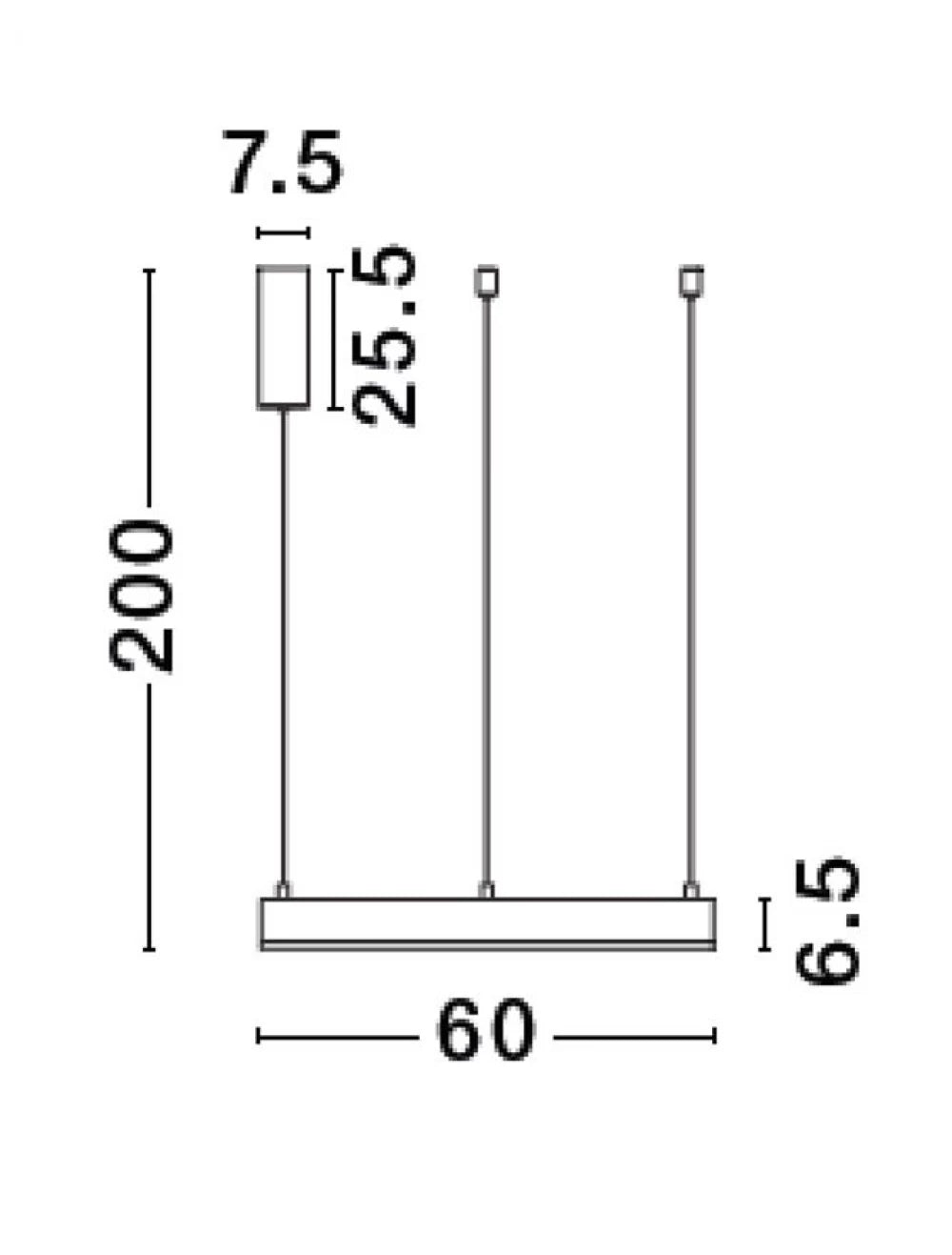 Lustra structura din Aluminiu Auriu si abajur din Acrilic Alb H200xL60cm IP20 40W 2943lm 2700-6000k MOTIF