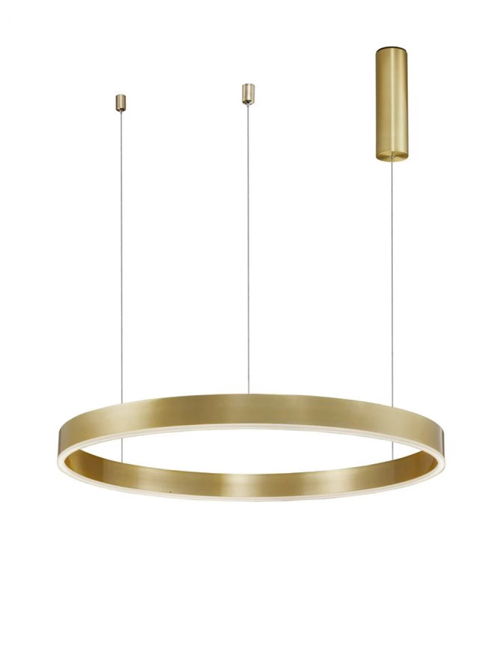 Lustra structura din Aluminiu Auriu si abajur din Acrilic Alb H200xL80cm IP20 50W 3684lm 3000k MOTIF