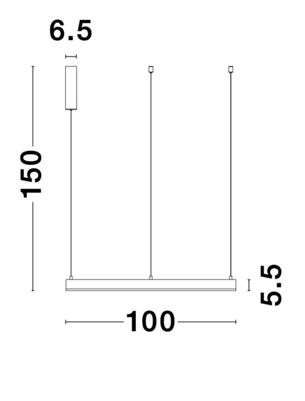 Lustra structura din Aluminiu Auriu si abajur din Acrilic Alb H200xL100cm IP20 60W 4165lm 3000k MOTIF