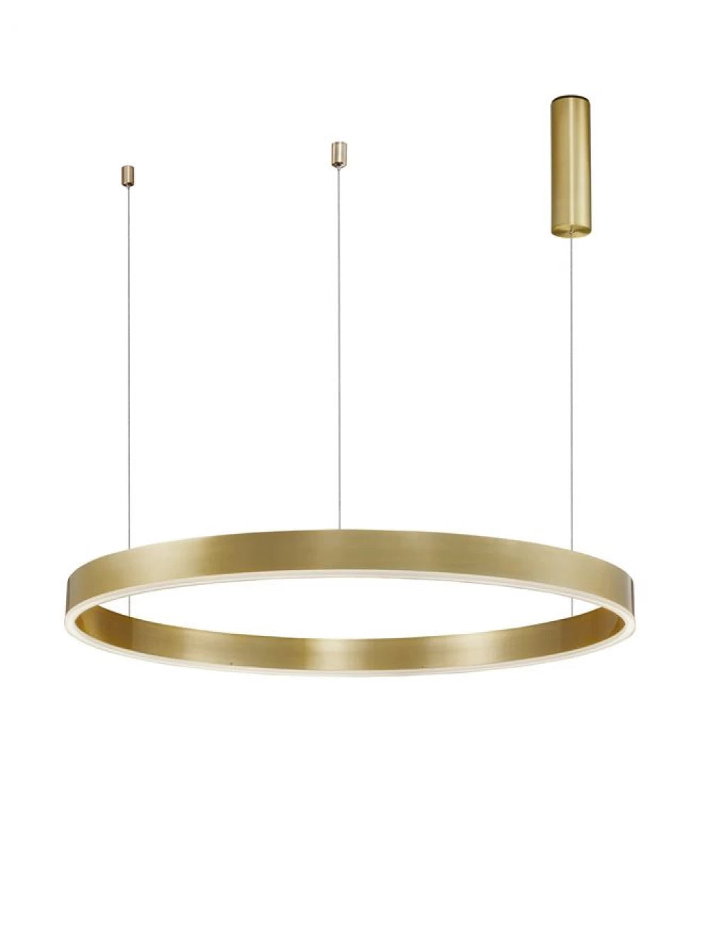 Lustra structura din Aluminiu Auriu si abajur din Acrilic Alb H200xL100cm IP20 60W 4165lm 2700-6000k MOTIF