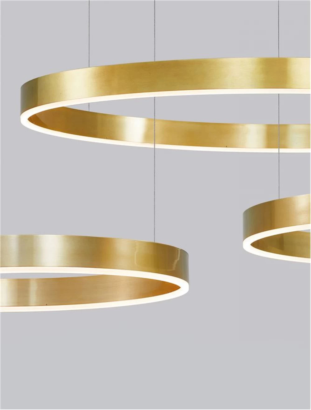 Lustra structura din Aluminiu Auriu si abajur din Acrilic Alb H200xL100cm IP20 60W 4165lm 2700-6000k MOTIF