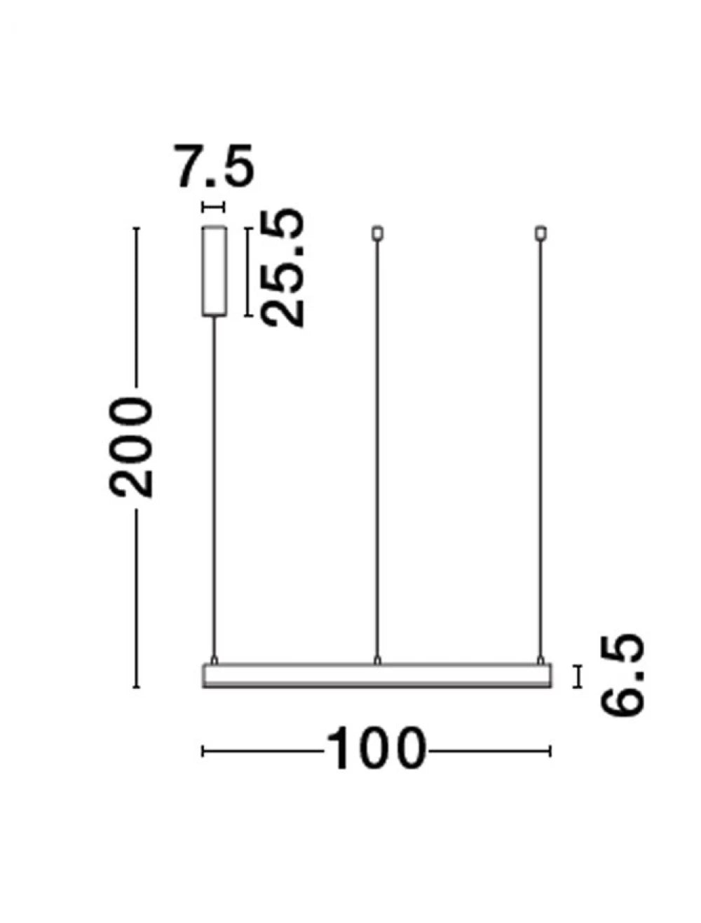 Lustra structura din Aluminiu Auriu si abajur din Acrilic Alb H200xL100cm IP20 60W 4165lm 2700-6000k MOTIF