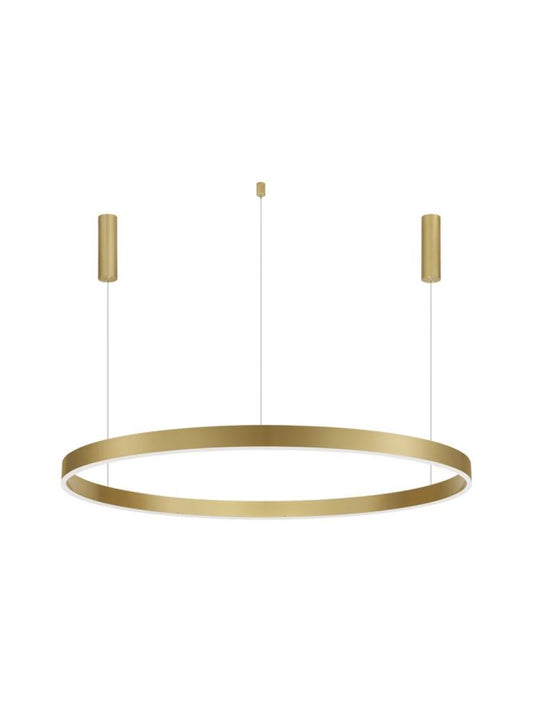 Lustra structura din Aluminiu Auriu si abajur din Acrilic Alb H250xL120cm IP20 72W 5250lm 3000k MOTIF