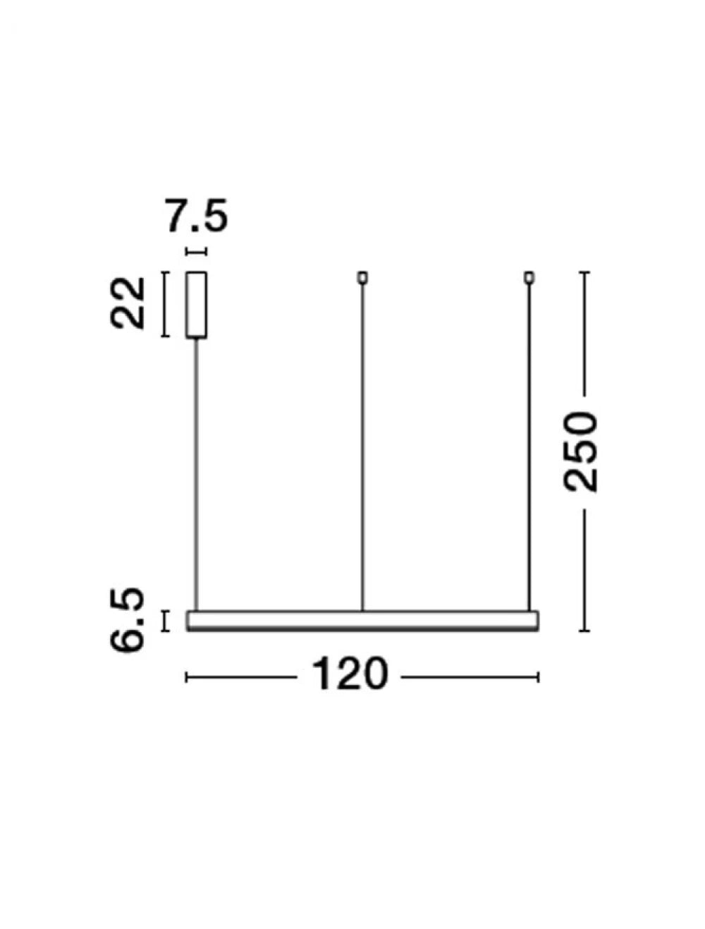 Lustra structura din Aluminiu Auriu si abajur din Acrilic Alb H250xL120cm IP20 72W 5250lm 3000k MOTIF