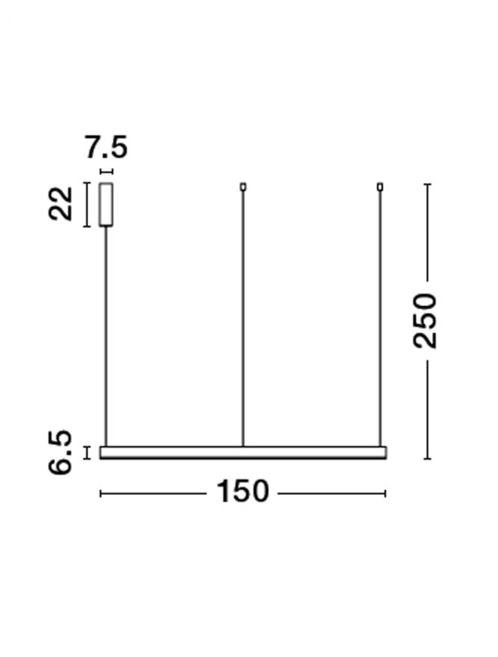 Lustra structura din Aluminiu Auriu si abajur din Acrilic Alb H250xL150cm IP20 80W 6000lm 3000k MOTIF