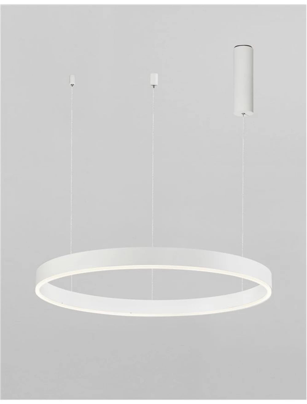 Lustra structura din Aluminiu Alb si abajur din Acrilic  H200xL60cm IP20 40W 2943lm 3000k MOTIF