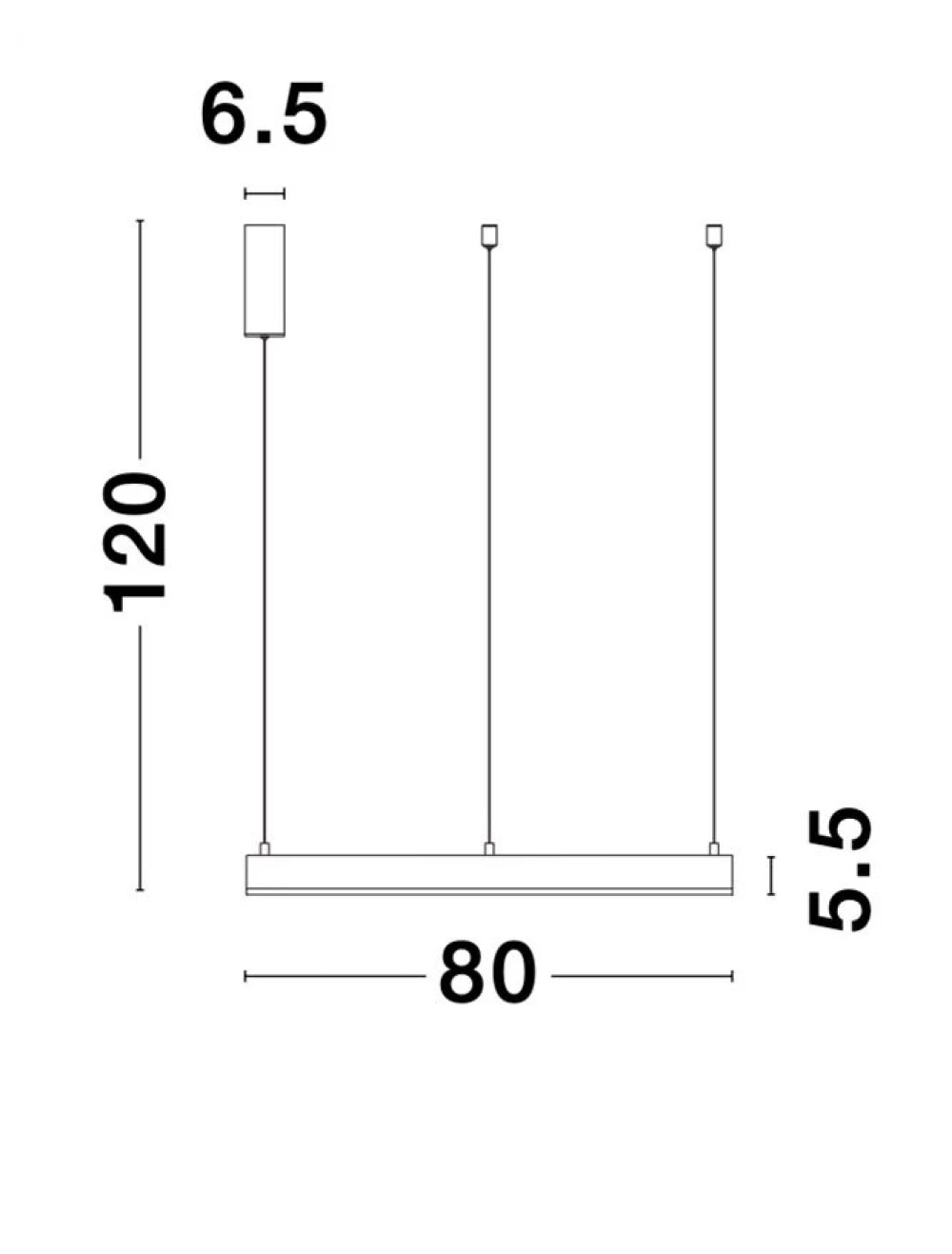 Lustra structura din Aluminiu Alb si abajur din Acrilic H200xL80cm IP20 50W 3684lm 3000k MOTIF