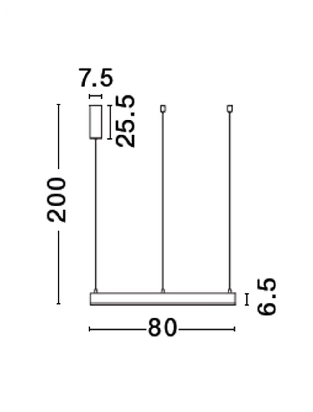 Lustra structura din Aluminiu Alb si abajur din Acrilic H200xL80cm IP20 50W 3684lm 2700-6000k MOTIF