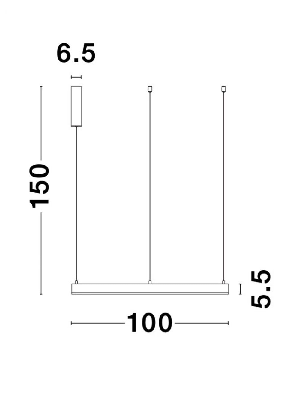 Lustra structura din Aluminiu Alb si abajur din Acrilic H200xL100cm IP20 60W 4165lm 3000k MOTIF
