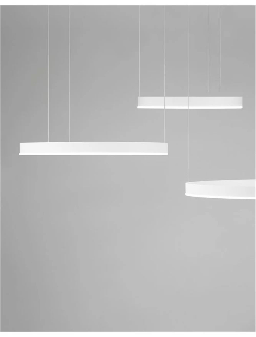 Lustra structura din Aluminiu Alb si abajur din Acrilic H250xL100cm IP20 140W 7840lm 3000k MOTIF