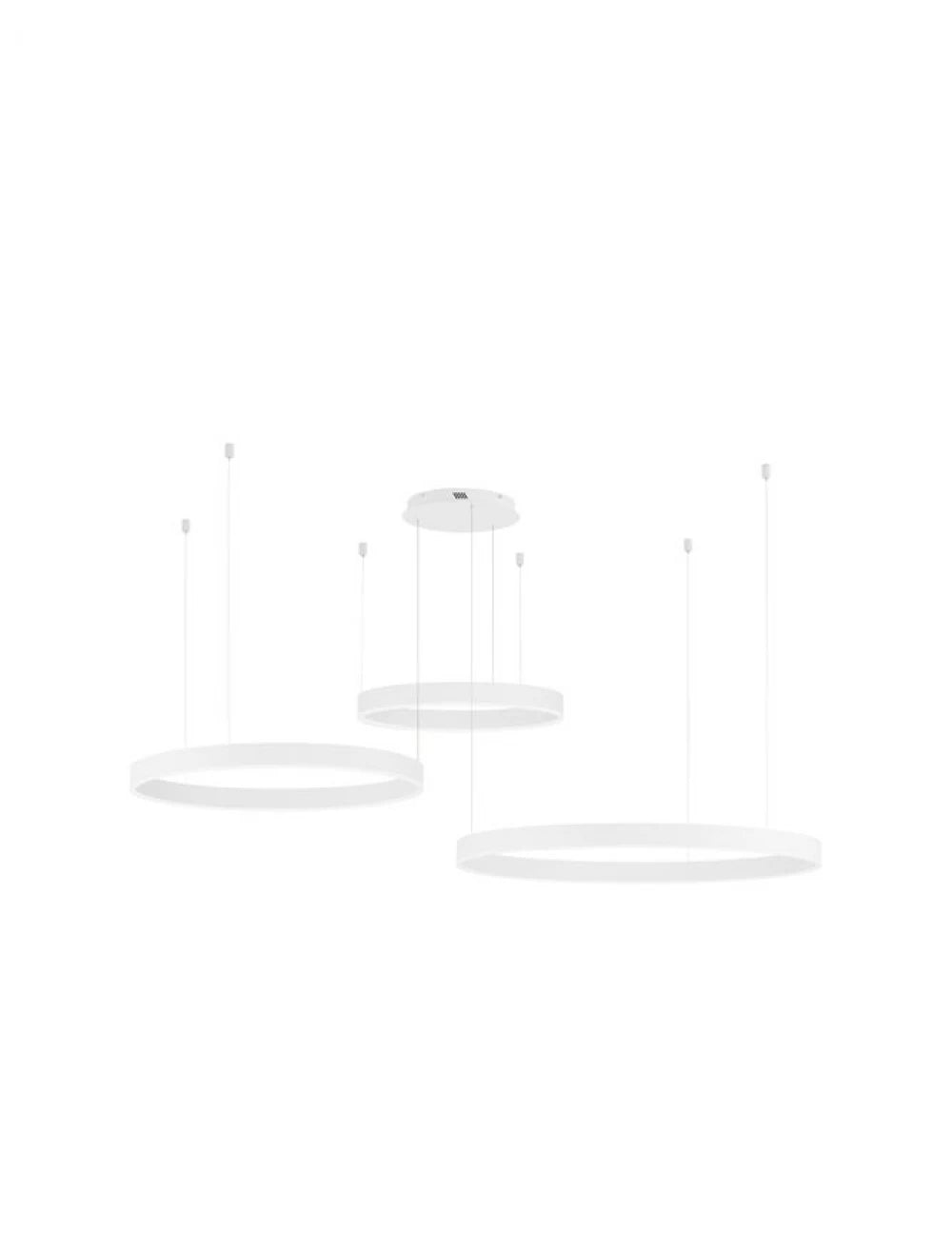 Lustra structura din Aluminiu Alb si abajur din Acrilic H250xL100cm IP20 140W 7840lm 2700-6000k MOTIF