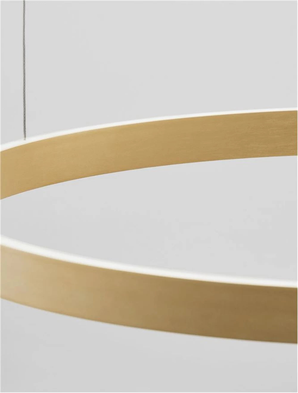 Lustra structura din Aluminiu Auriu si abajur din Acrilic Alb H150xL80cm IP20 77W 3326lm 3000k ELOWEN