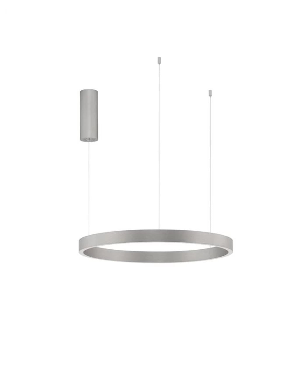 Lustra structura din Aluminiu Argintiu si abajur din Acrilic Alb H150xL60cm IP20 60W 2552lm 3000k ELOWEN