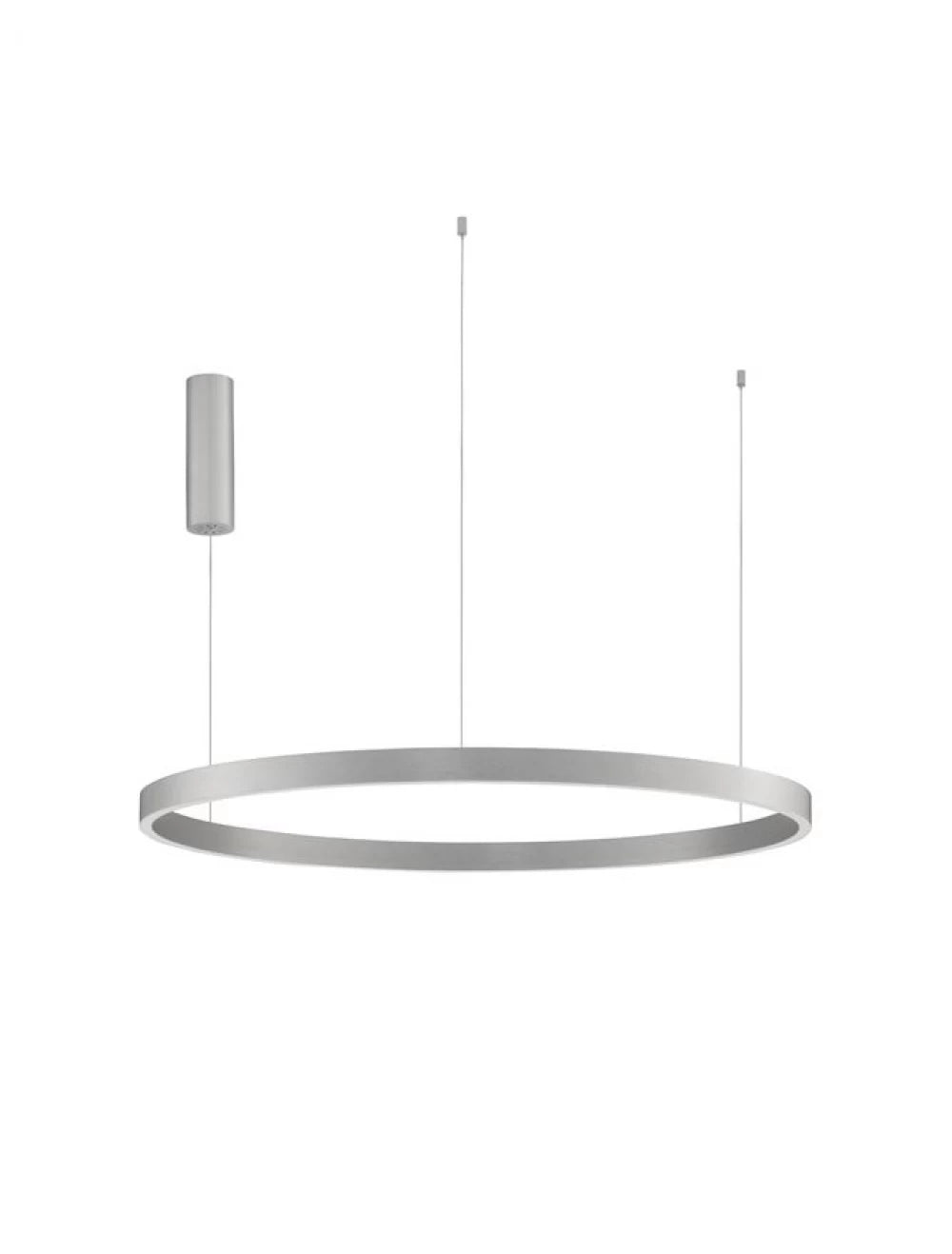 Lustra structura din Aluminiu Argintiu si abajur din Acrilic Alb H200xL98cm IP20 106W 4899lm 3000k ELOWEN