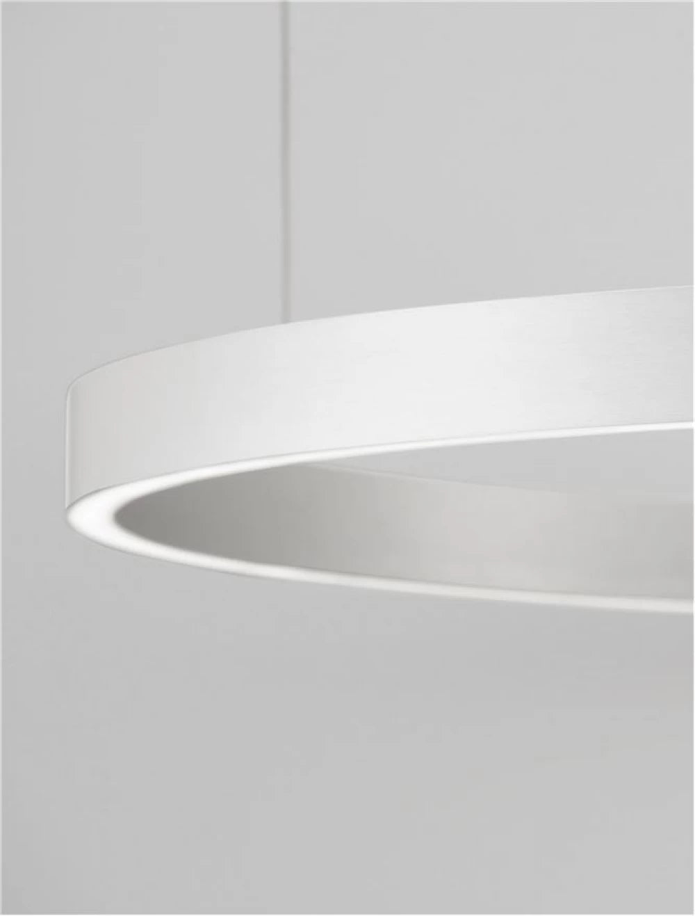 Lustra structura din Aluminiu Argintiu si abajur din Acrilic Alb H200xL98cm IP20 106W 4899lm 3000k ELOWEN