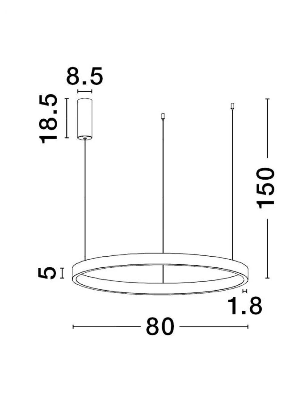 Lustra structura din Aluminiu Alb si abajur din Acrilic  H150xL80cm IP20 77W 3326lm 3000k ELOWEN