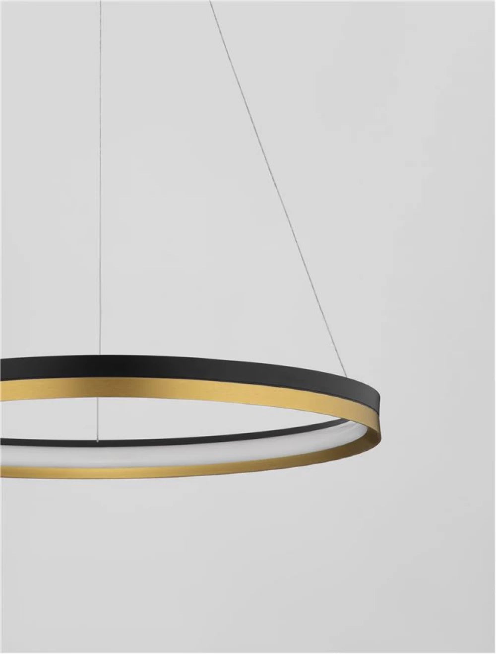 Lustra structura din Metal Negru/Auriu si abajur din Acrilic Alb H150xL60cm IP20 33W 4580lm 3000k CANTRIA