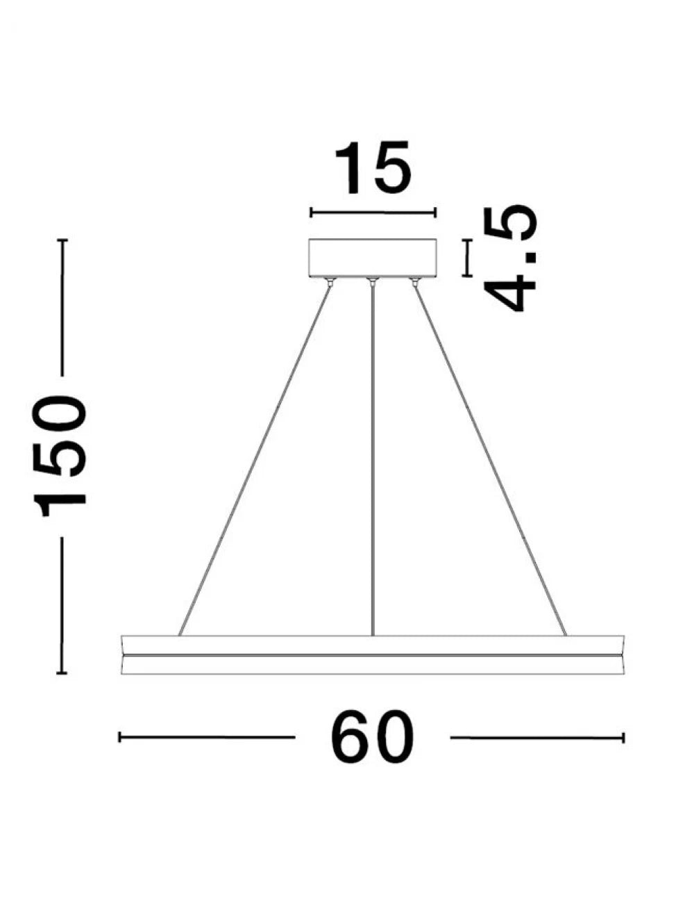 Lustra structura din Metal Negru/Auriu si abajur din Acrilic Alb H150xL60cm IP20 33W 4580lm 3000k CANTRIA