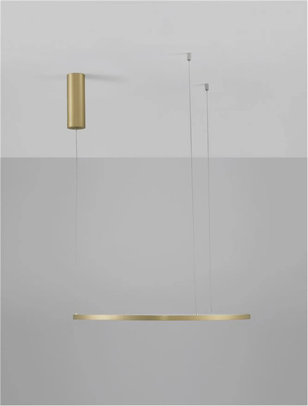 Lustra structura din Aluminiu Auriu si abajur din Acrilic Alb H200xL60cm IP20 37W 1274lm 3000k TARQUIN