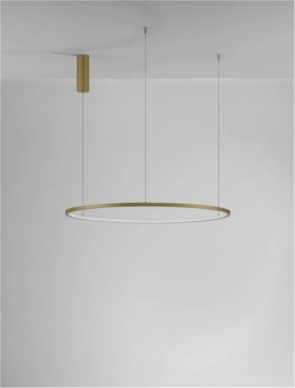 Lustra structura din Aluminiu Auriu si abajur din Acrilic Alb H200xL80cm IP20 46W 1708lm 3000k TARQUIN