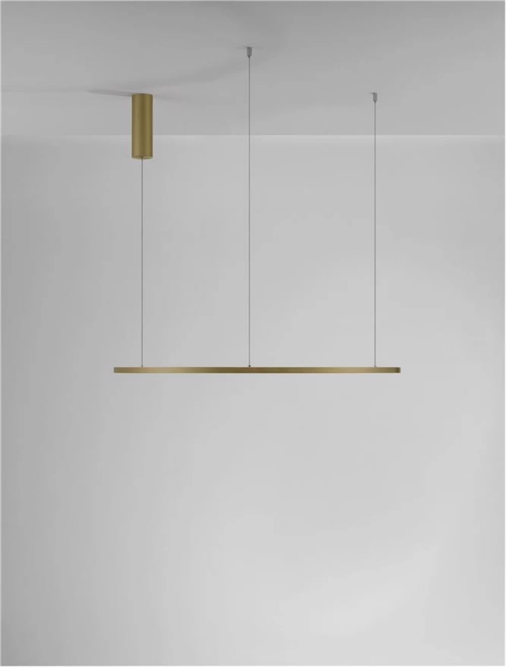 Lustra structura din Aluminiu Auriu si abajur din Acrilic Alb H200xL80cm IP20 46W 1708lm 3000k TARQUIN