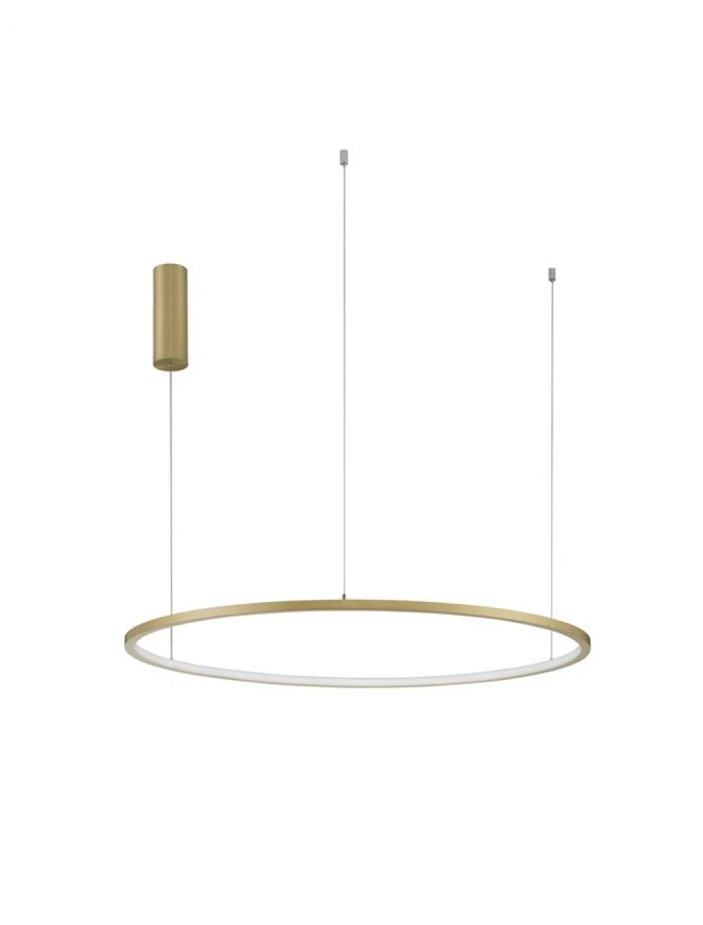 Lustra structura din Aluminiu Auriu si abajur din Acrilic Alb H200xL80cm IP20 46W 1708lm 3000k TARQUIN