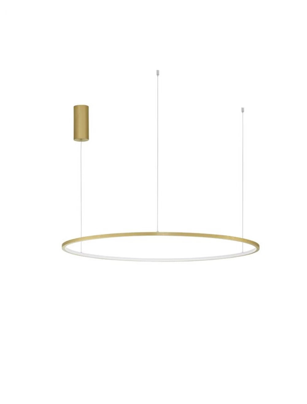 Lustra structura din Aluminiu Auriu si abajur din Acrilic Alb H200xL100cm IP20 59W 2144lm 3000k TARQUIN