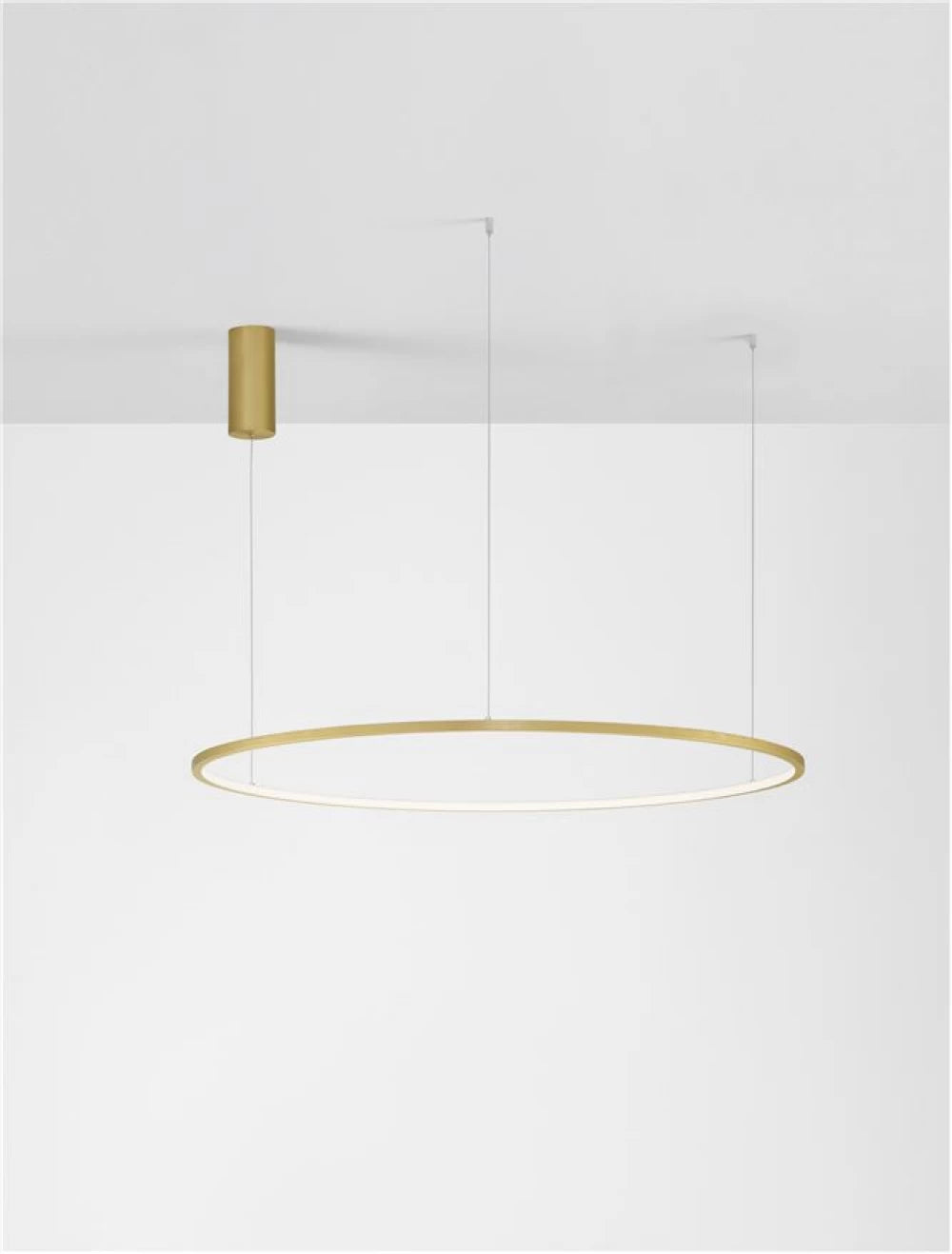 Lustra structura din Aluminiu Auriu si abajur din Acrilic Alb H200xL100cm IP20 59W 2144lm 3000k TARQUIN