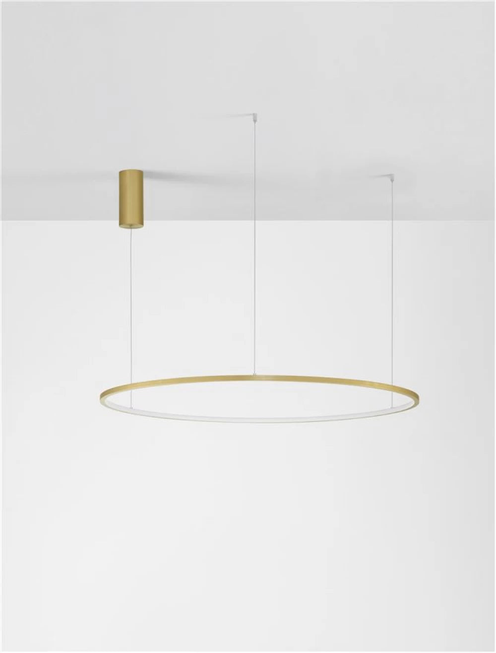 Lustra structura din Aluminiu Auriu si abajur din Acrilic Alb H200xL100cm IP20 59W 2144lm 3000k TARQUIN