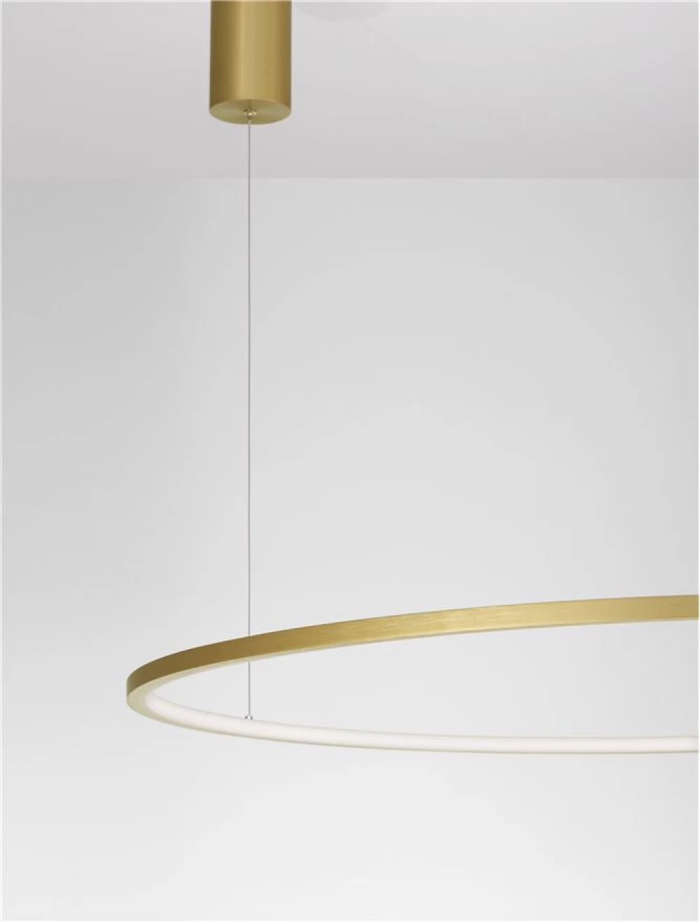 Lustra structura din Aluminiu Auriu si abajur din Acrilic Alb H200xL100cm IP20 59W 2144lm 3000k TARQUIN