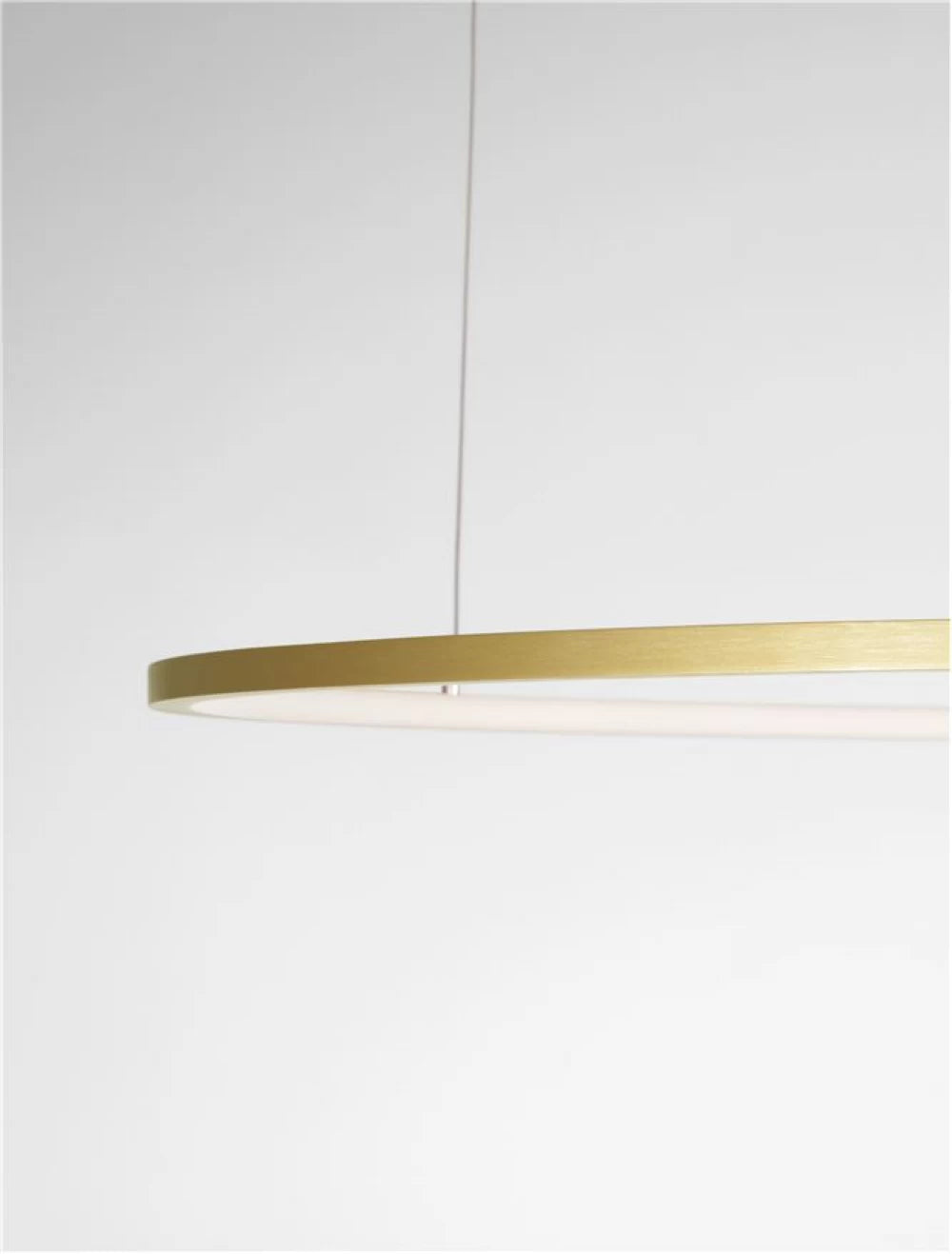 Lustra structura din Aluminiu Auriu si abajur din Acrilic Alb H200xL100cm IP20 59W 2144lm 3000k TARQUIN