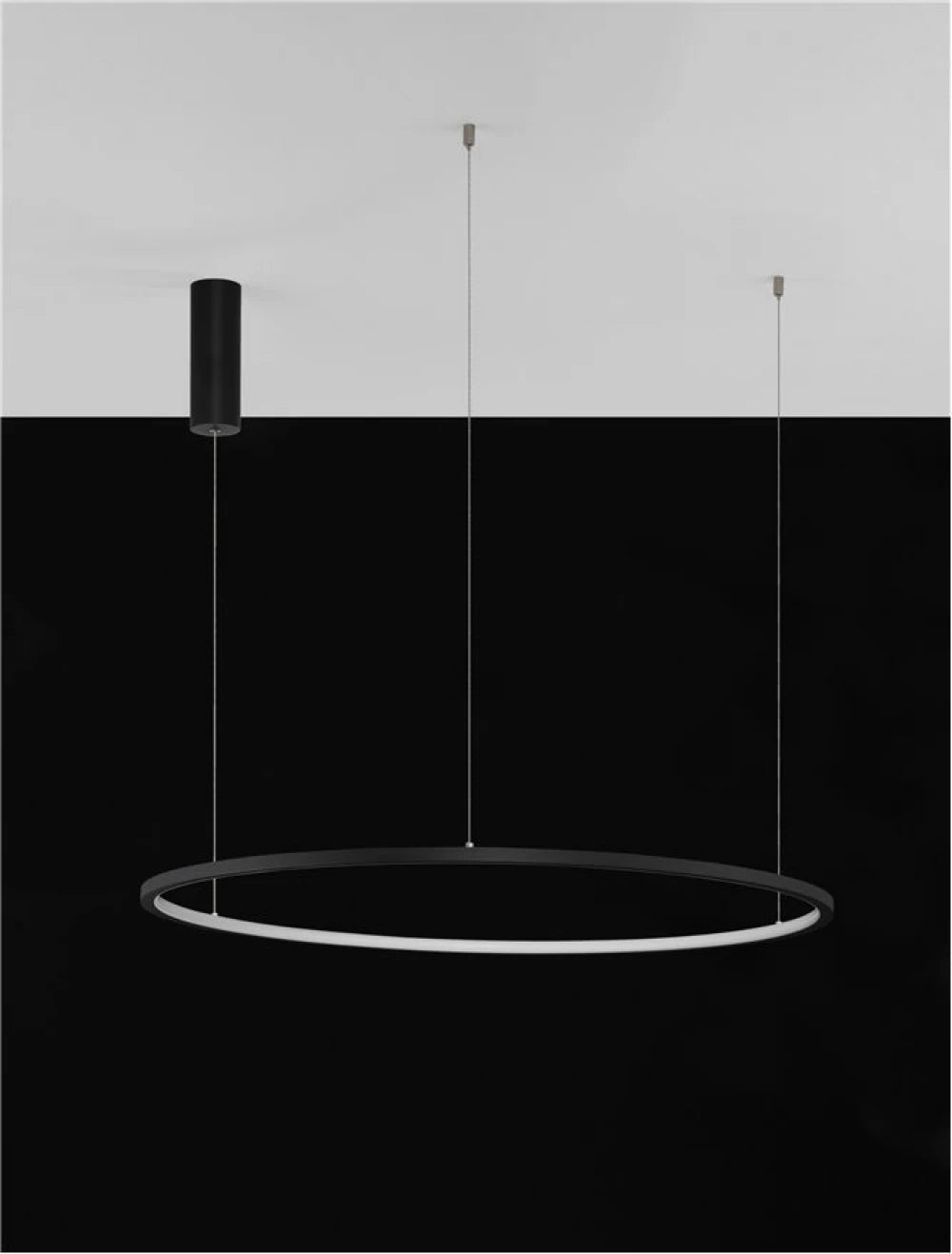 Lustra din Aluminiu Negru H200xL80cm IP20 46W 1708lm 3000k TARQUIN