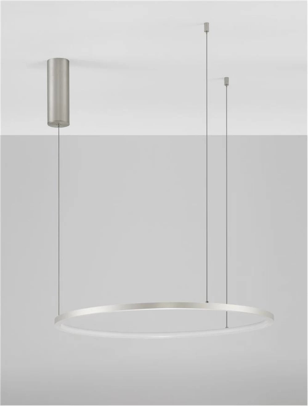 Lustra structura din Aluminiu Argintiu si abajur din Acrilic Alb H200xL60cm IP20 37W 1274lm 3000k TARQUIN