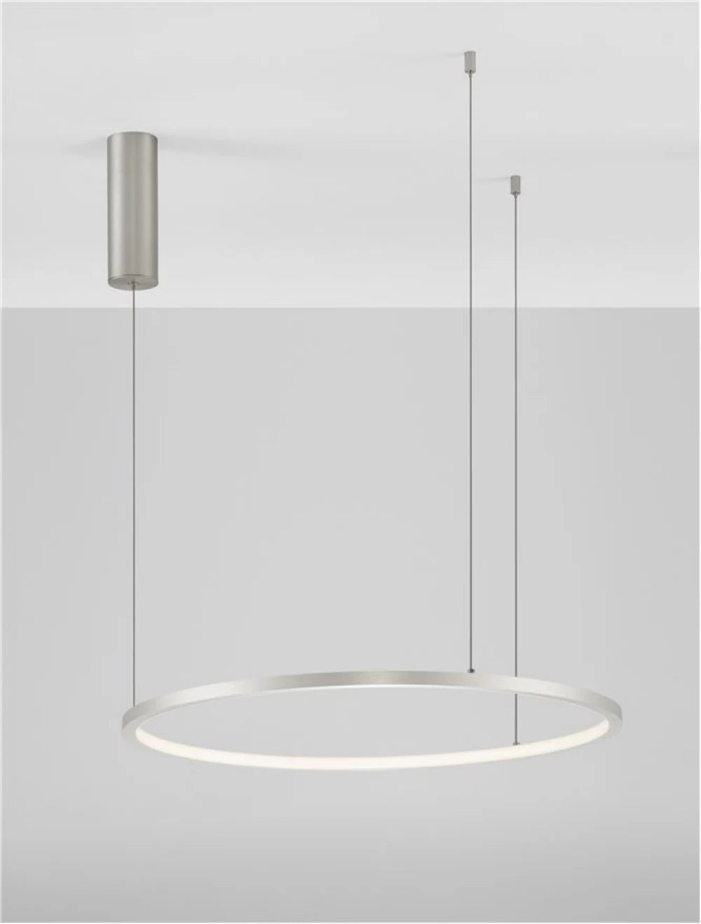 Lustra structura din Aluminiu Argintiu si abajur din Acrilic Alb H200xL60cm IP20 37W 1274lm 3000k TARQUIN