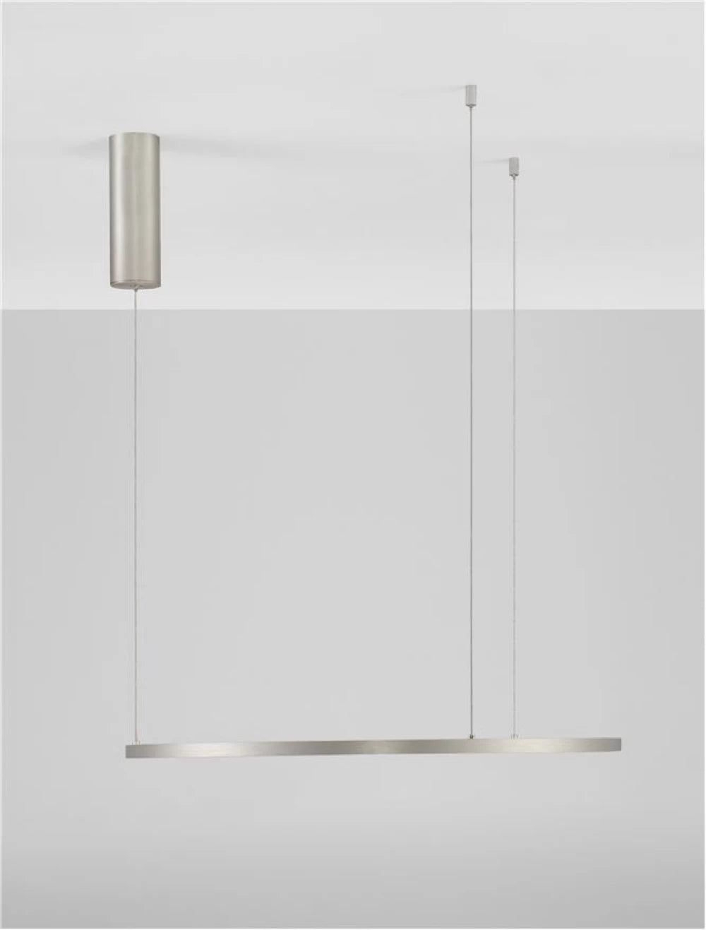 Lustra structura din Aluminiu Argintiu si abajur din Acrilic Alb H200xL60cm IP20 37W 1274lm 3000k TARQUIN