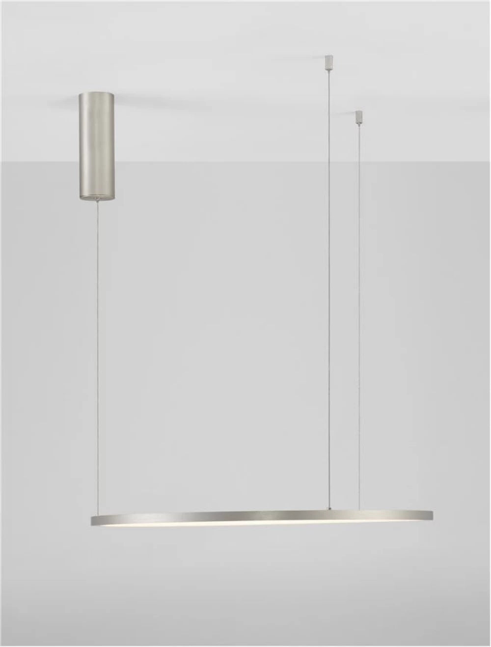 Lustra structura din Aluminiu Argintiu si abajur din Acrilic Alb H200xL60cm IP20 37W 1274lm 3000k TARQUIN