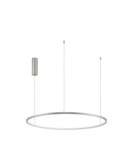 Lustra structura din Aluminiu Argintiu si abajur din Acrilic Alb H200xL80cm IP20 46W 1708lm 3000k TARQUIN