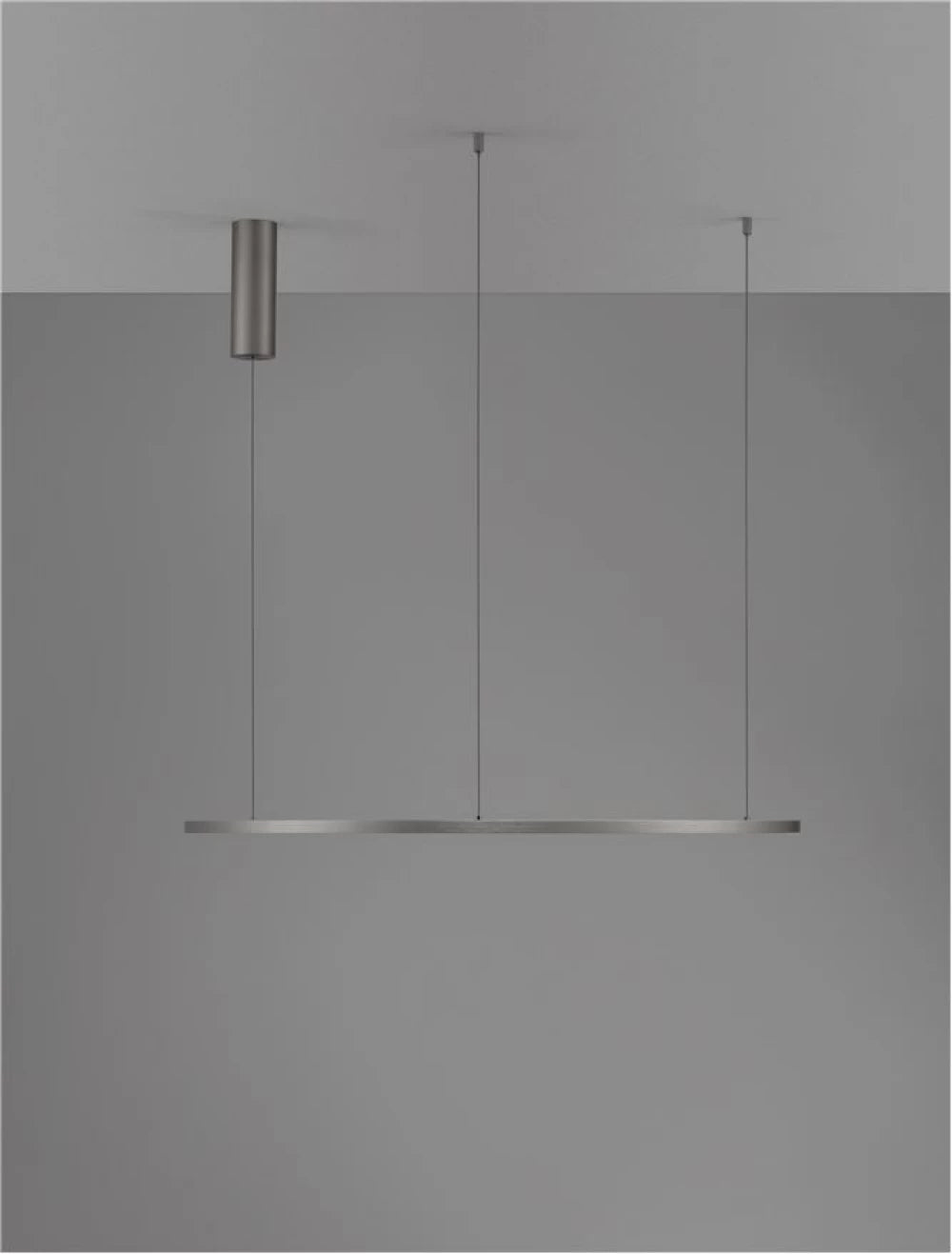 Lustra structura din Aluminiu Argintiu si abajur din Acrilic Alb H200xL80cm IP20 46W 1708lm 3000k TARQUIN