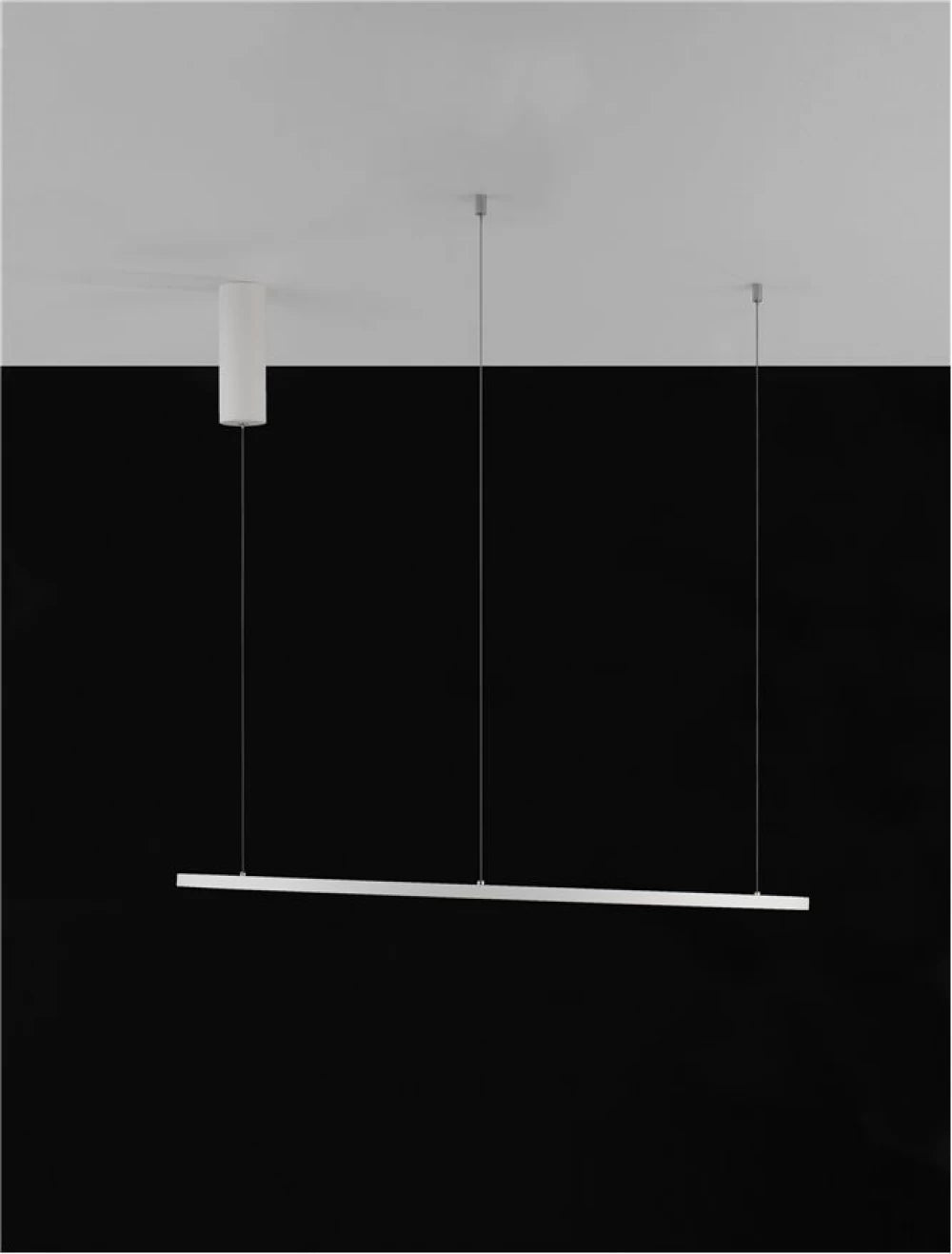 Lustra structura din Aluminiu Alb si abajur din Acrilic  H200xL80cm IP20 46W 1708lm 3000k TARQUIN