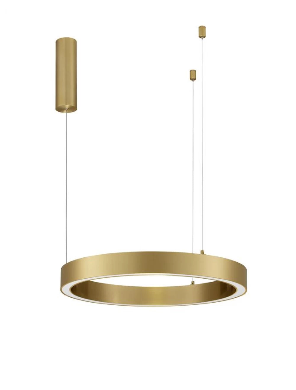 Lustra structura din Aluminiu Bronz si abajur din Acrilic Alb H200xL60cm IP20 40W 2153lm 3000k STING
