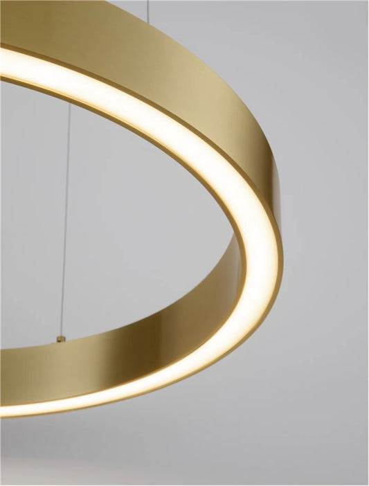 Lustra structura din Aluminiu Bronz si abajur din Acrilic Alb H200xL60cm IP20 40W 2153lm 3000k STING