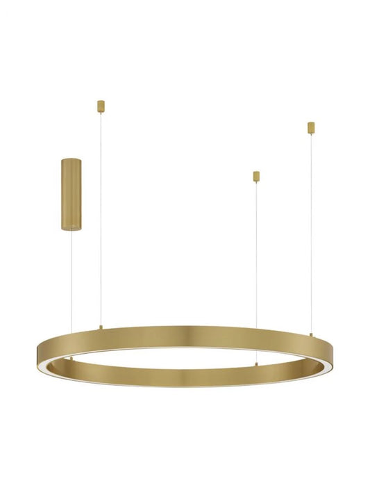 Lustra structura din Aluminiu Bronz si abajur din Acrilic Alb H200xL100cm IP20 60W 3389lm 3000k STING