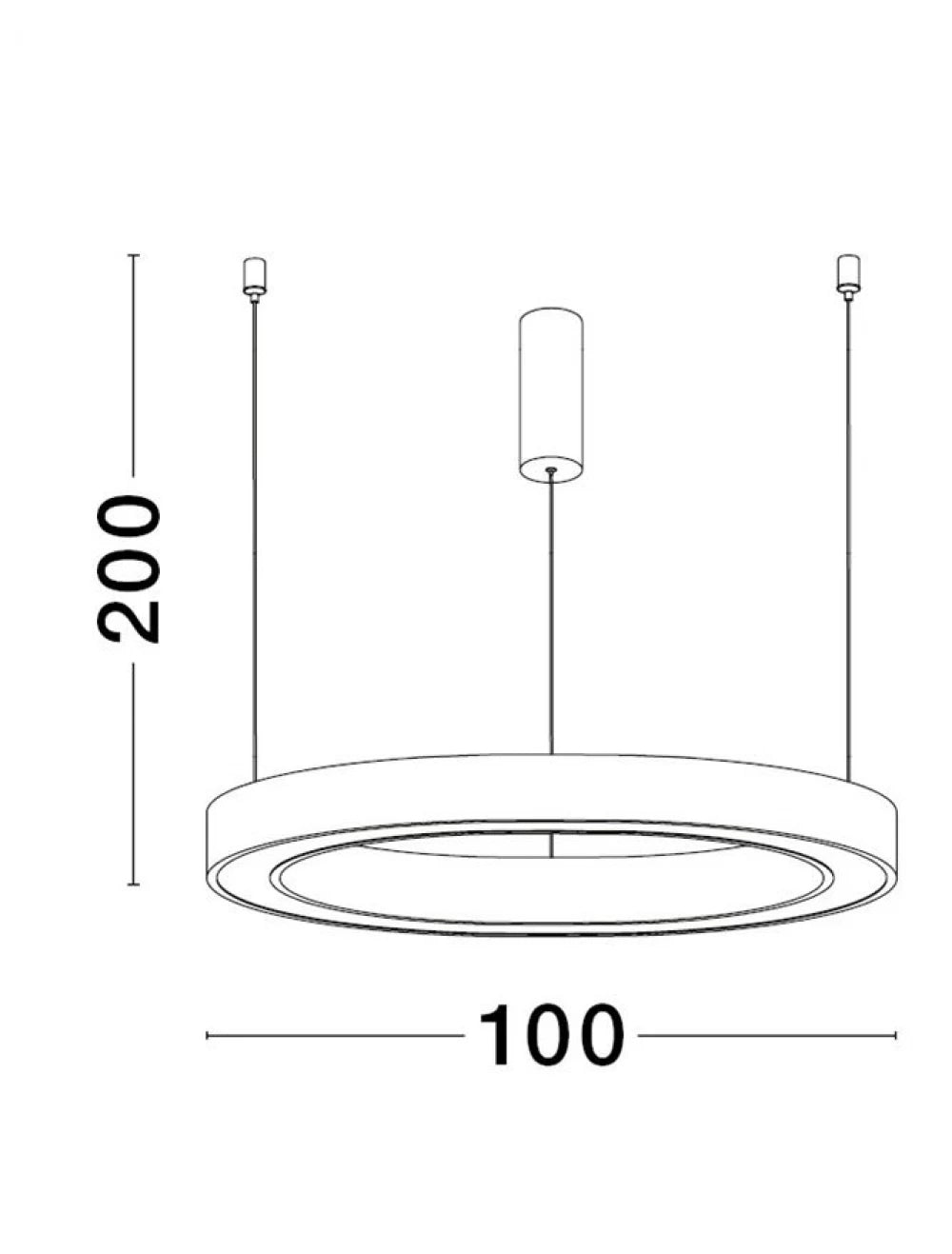 Lustra structura din Aluminiu Bronz si abajur din Acrilic Alb H200xL100cm IP20 60W 3389lm 3000k STING